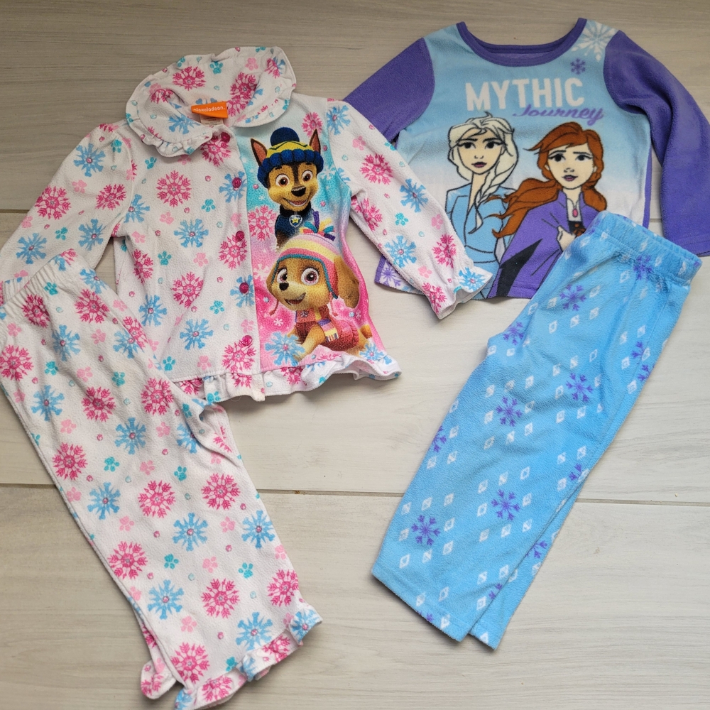 Kids Pajamas Bundle Set Disney Frozen & Nickelodeon Paw Patrol Size 2T